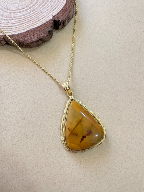 Bhumi Mookaite Jasper 18K Gold-Plated Brass Neckpiece