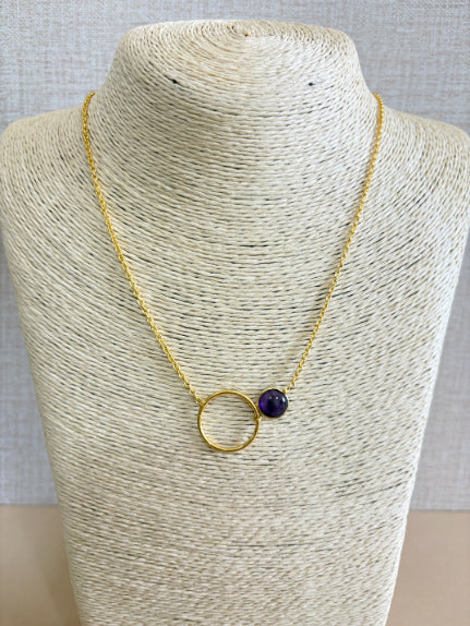 Vriti Amethyst 18K Gold-Plated Brass Neckpiece