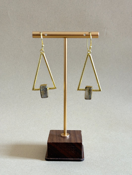 Tara Labradorite 18K Gold-Plated Brass Earrings