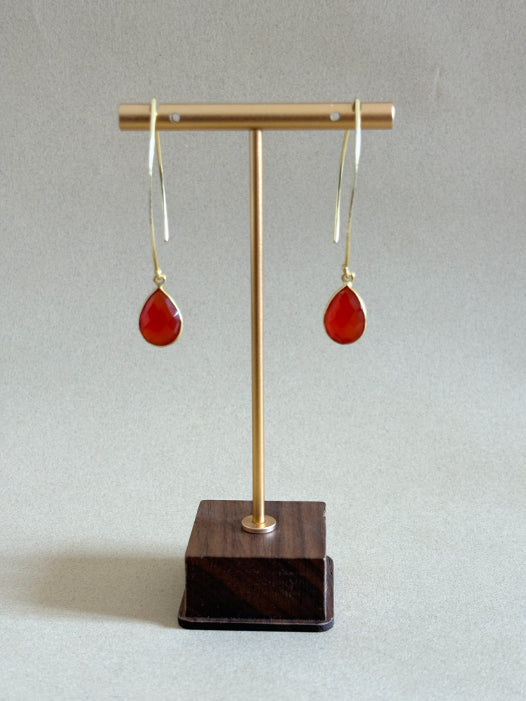 Vera Carnelian 18K Gold-Plated Brass Earrings