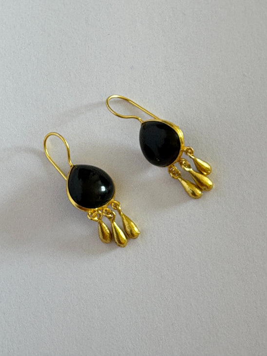 Ira Black Onyx 18K Gold-Plated Brass Earrings