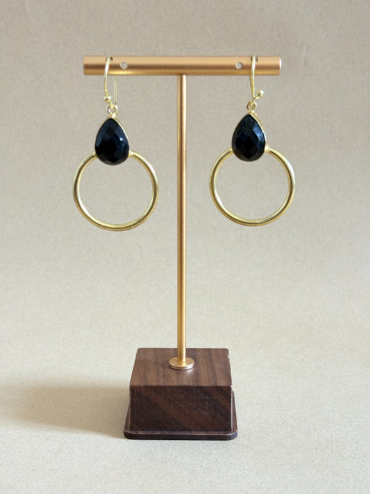 Aarini Black Onyx 18K Gold-Plated Brass Earrings
