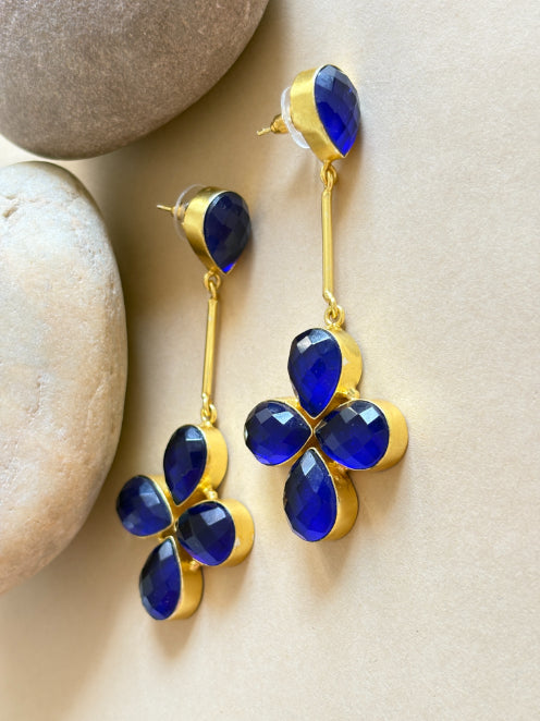 Vanya Royal Blue Quartz Earrings