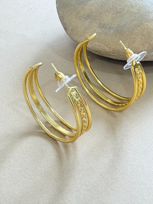 Trisha 18K Gold-Plated brass hoop earrings