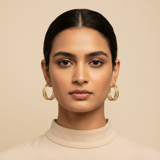 Trisha 18K Gold-Plated brass hoop earrings