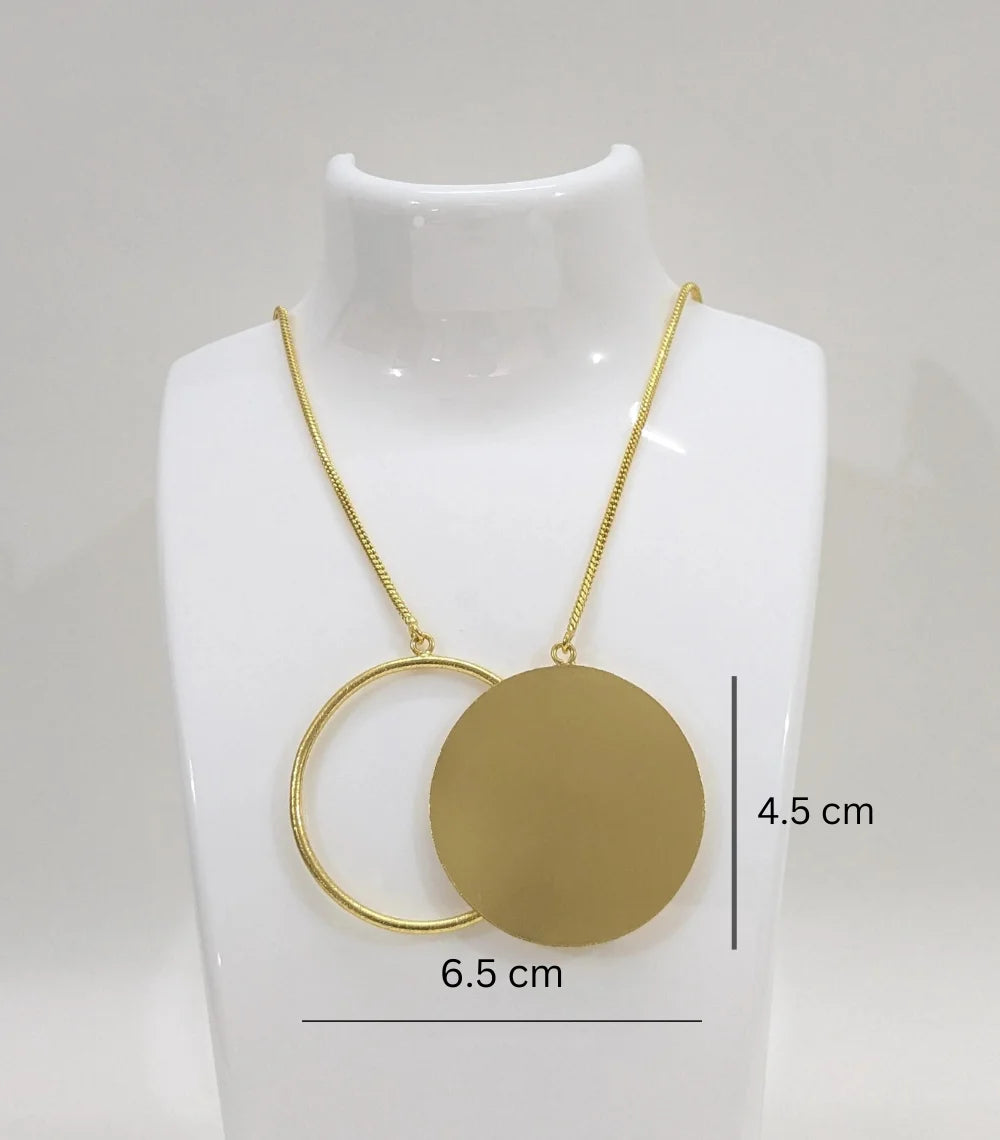 Brass Lunar loop Necklace