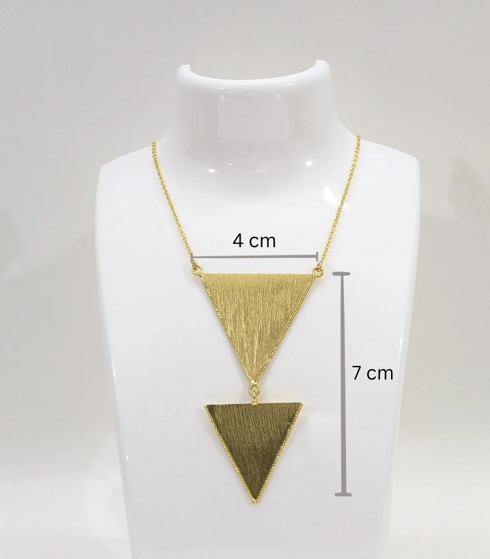 Brass Triad Charm Necklace
