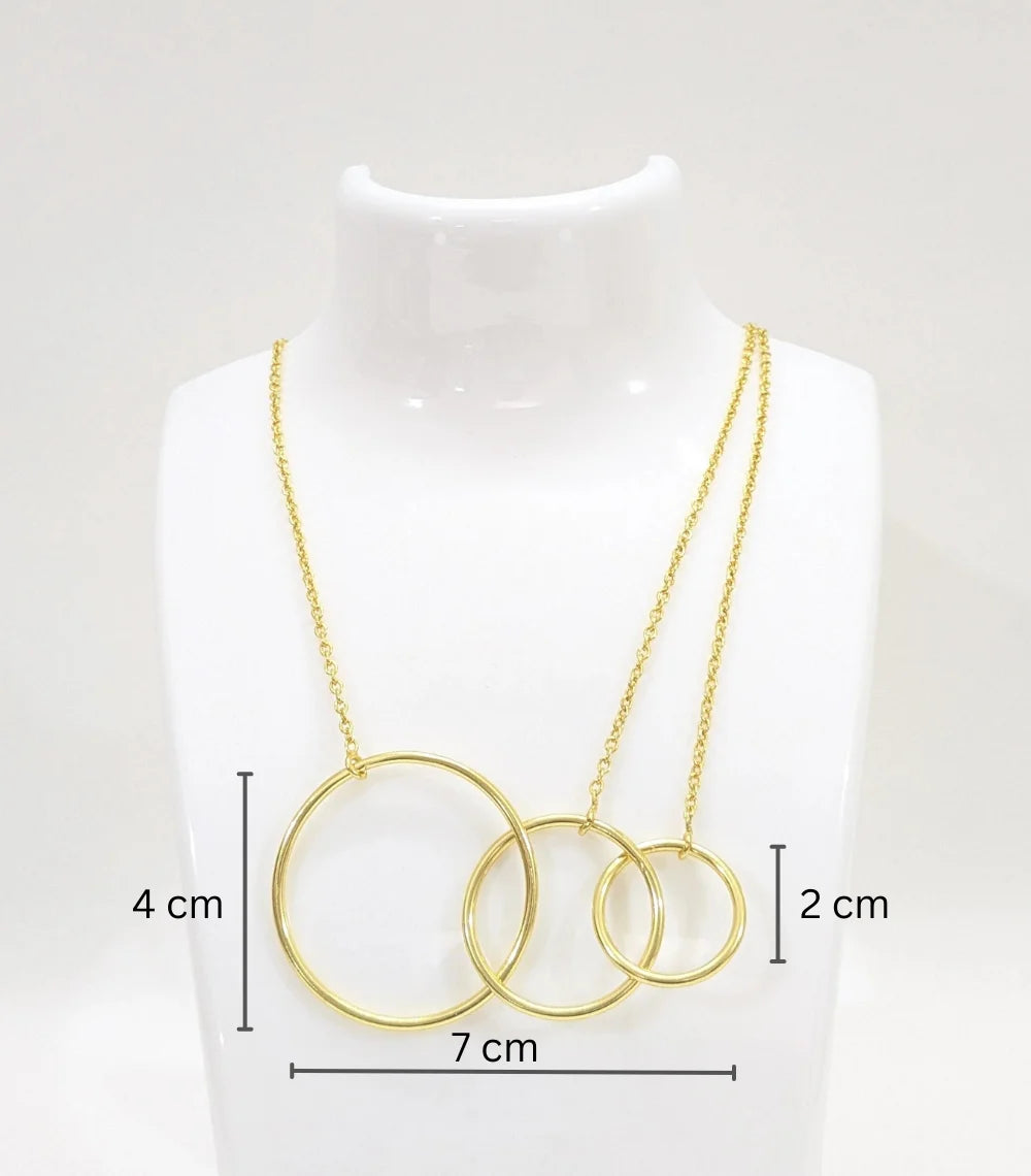 Brass Trinity connection necklace