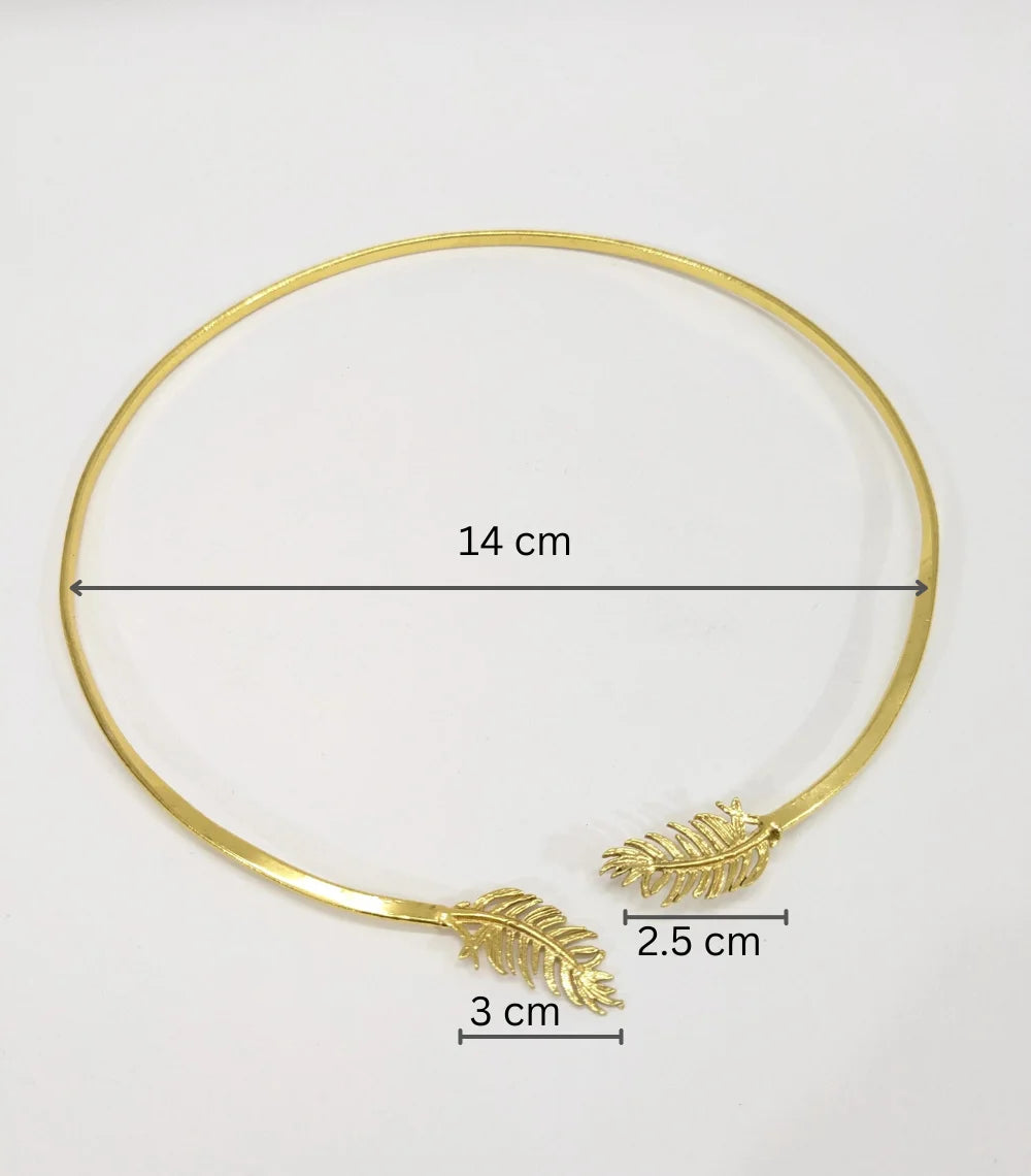 Vanasri Leaf 18K Gold-Plated Brass Hasli Necklace