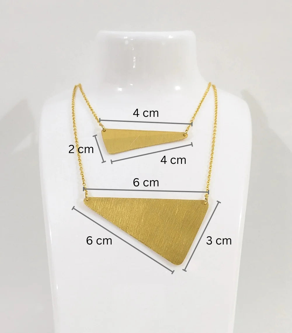 Brass Asymmetric trigon necklace
