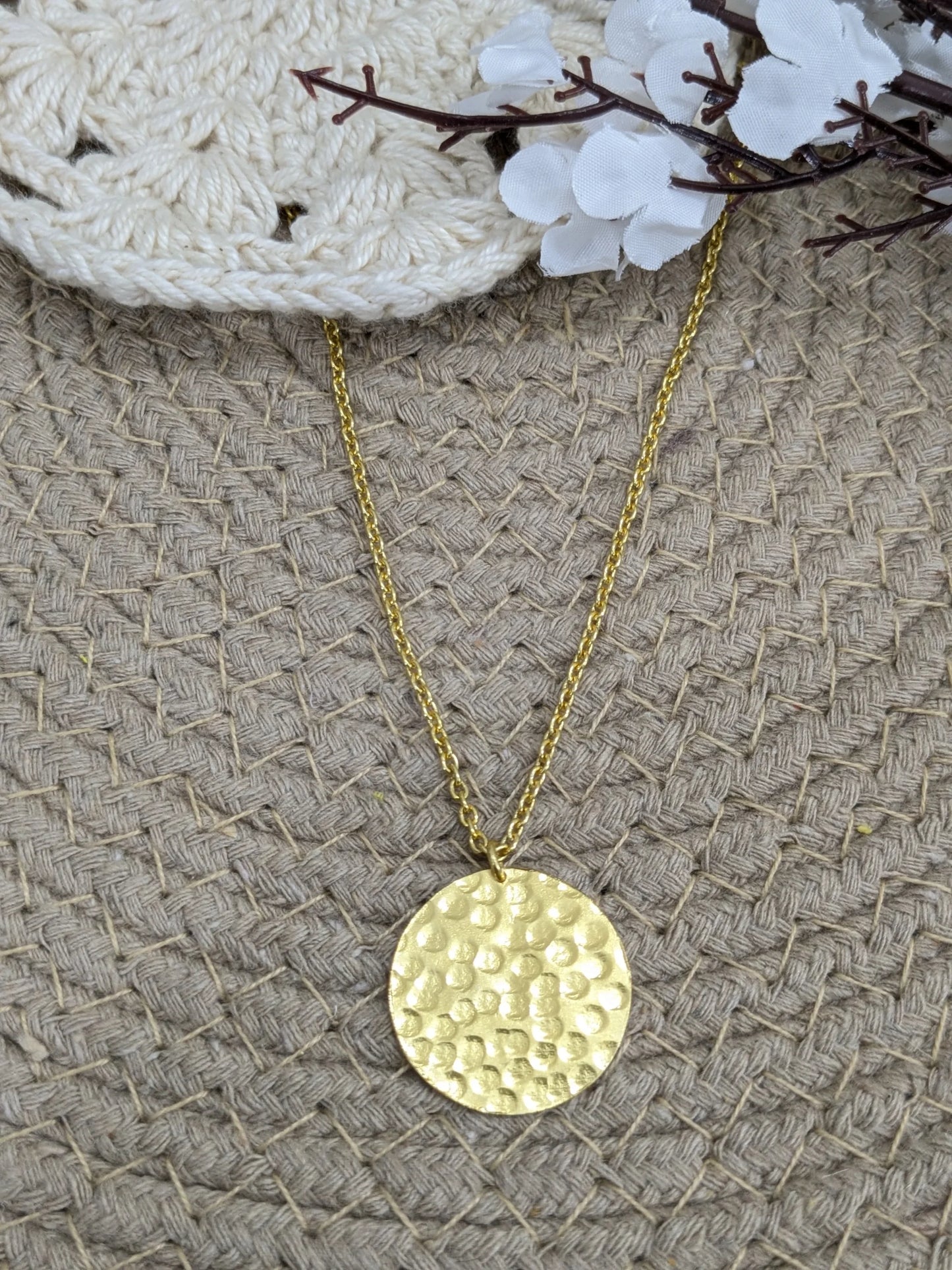 Brass Dusk Medallion pendant necklace