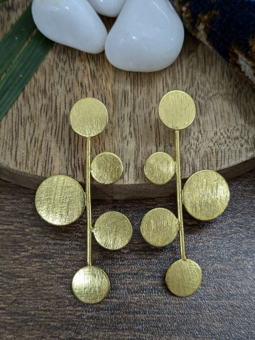 Brass gold plated statement Orbit stud Earrings