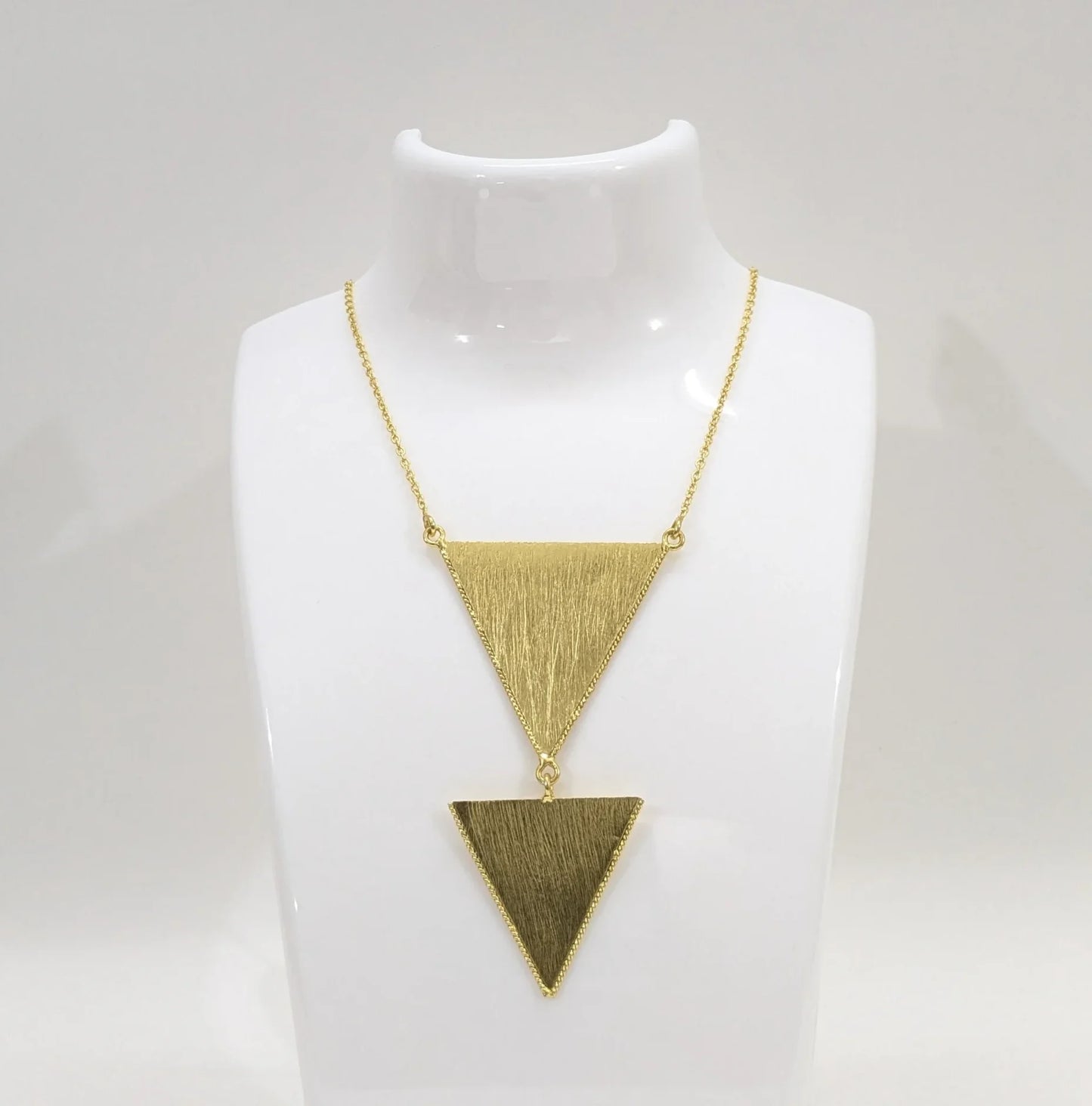 Brass Triad Charm Necklace