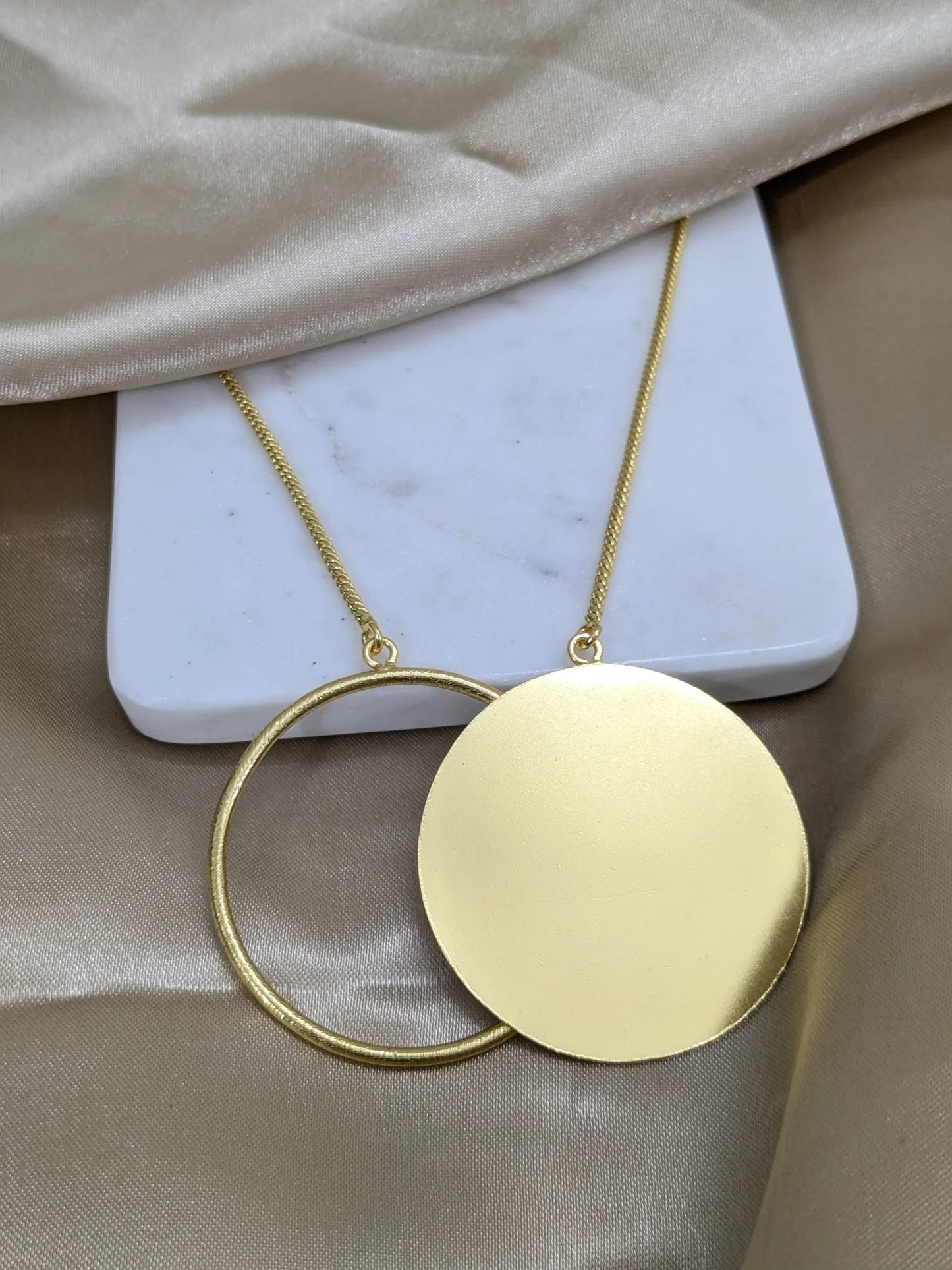 Brass Lunar loop Necklace