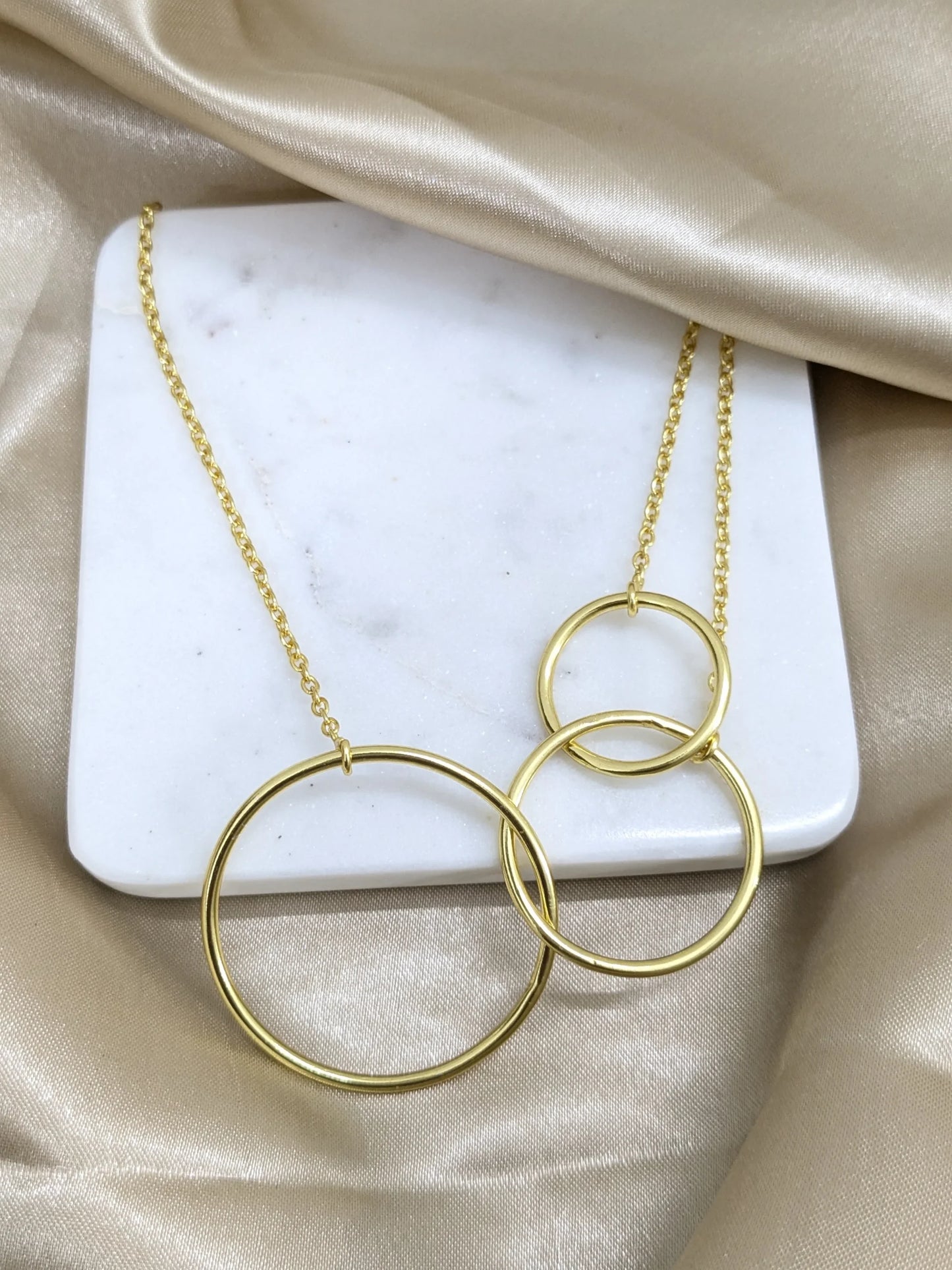 Brass Trinity connection necklace