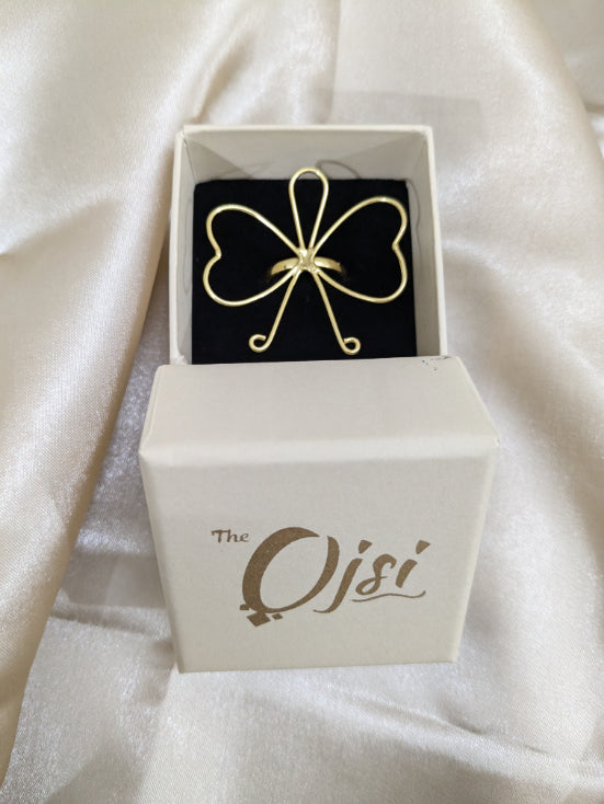 Brass Butterfly Charm ring adjustable