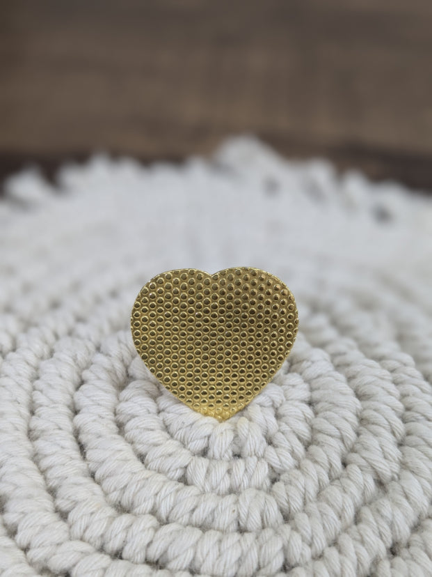 Brass Heartbeat adjustable Ring