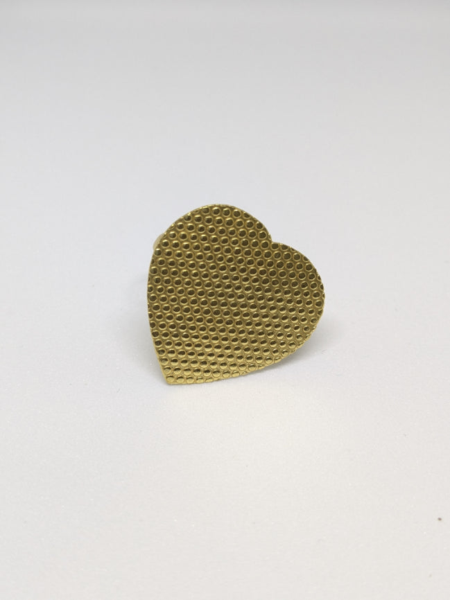 Brass Heartbeat adjustable Ring