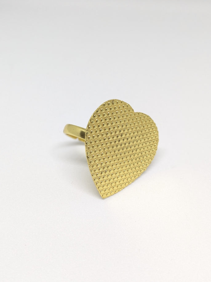 Brass Heartbeat adjustable Ring