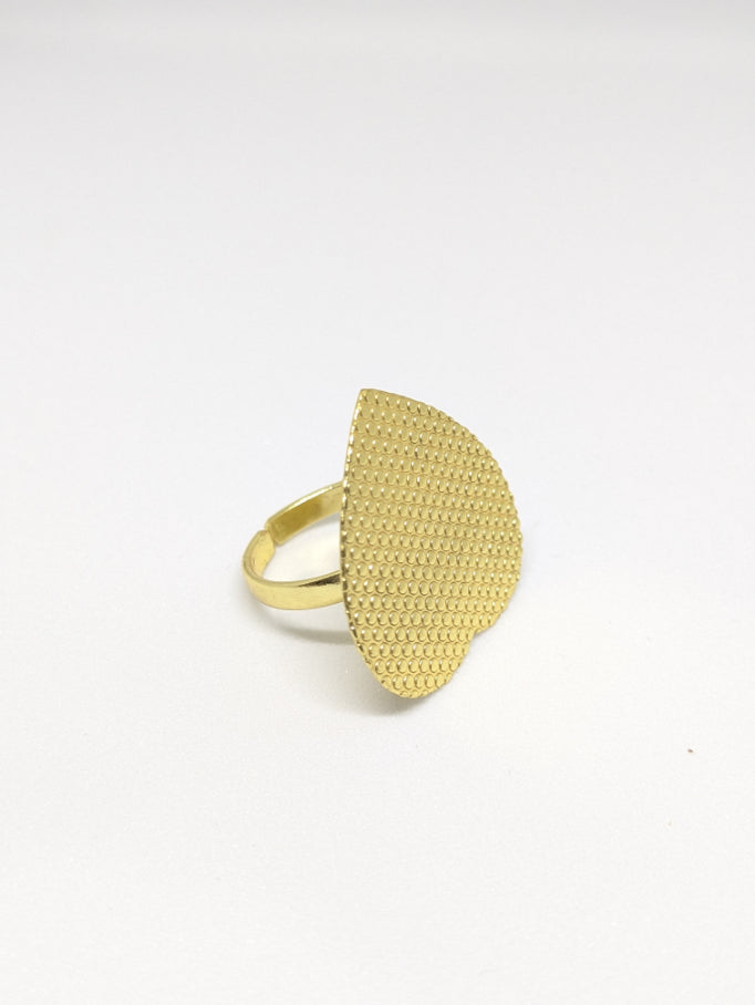 Brass Heartbeat adjustable Ring