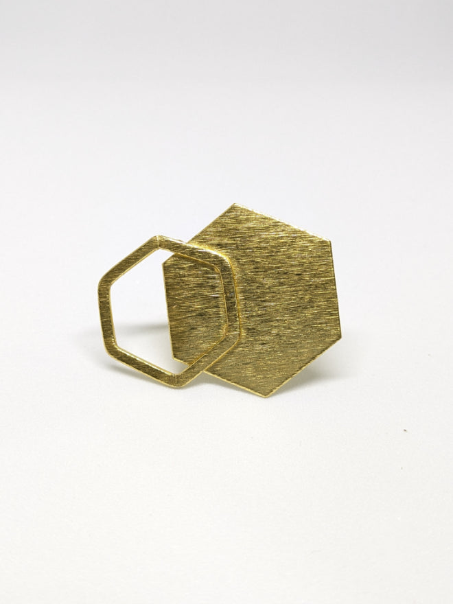Brass Hexa Harmony adjustable Ring