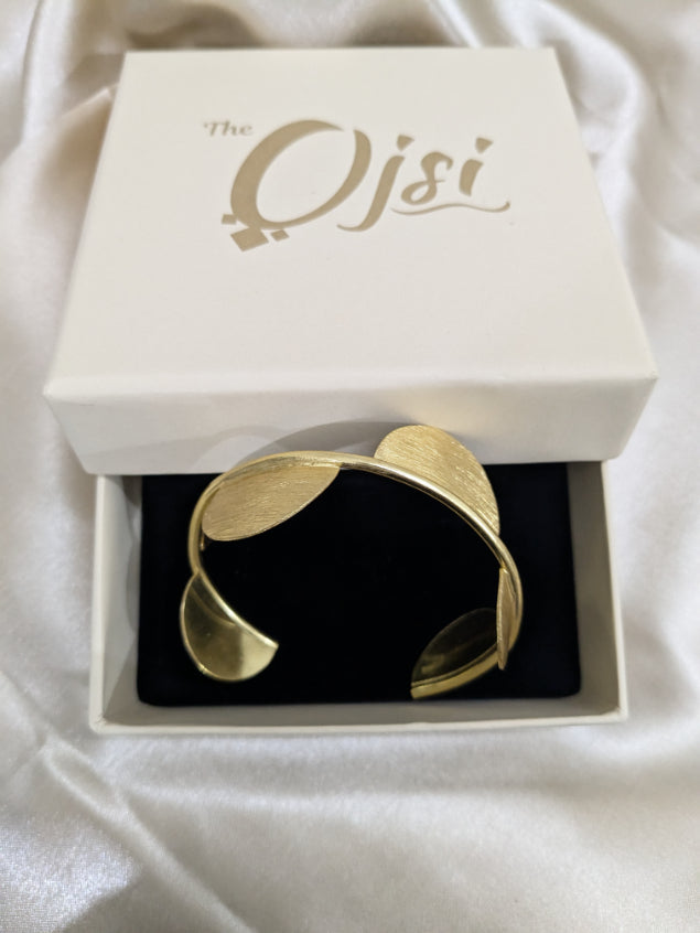 Brass lunar embrace bracelet