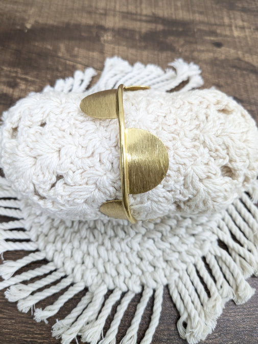 Brass lunar embrace bracelet