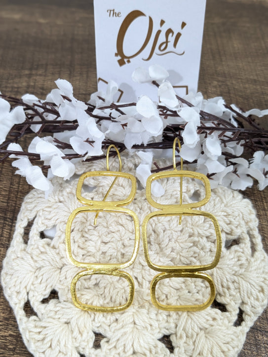 Brass gold plated Golden Cascade Earrings