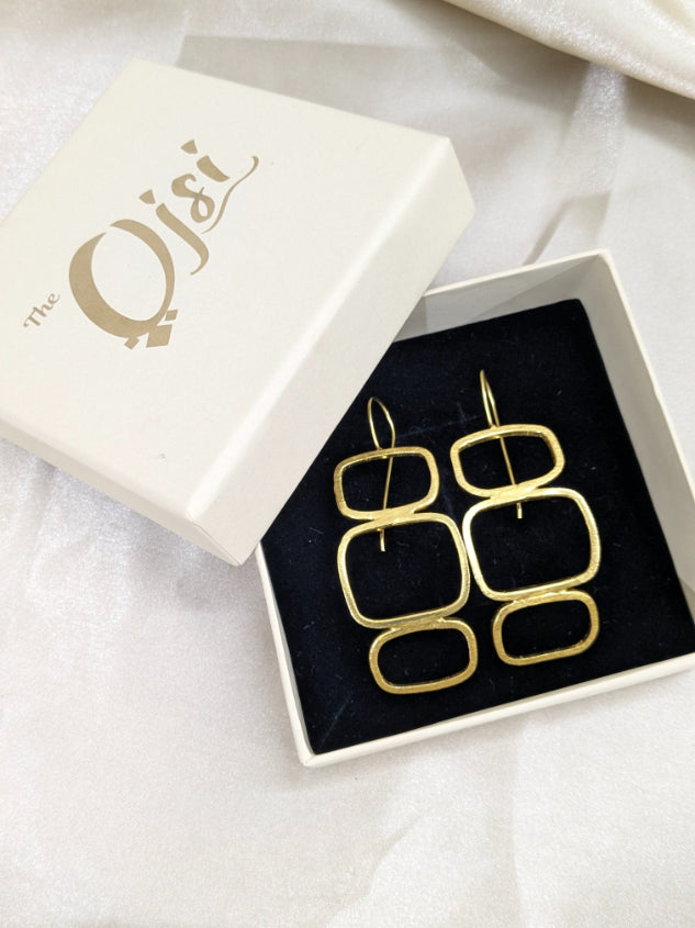 Brass gold plated Golden Cascade Earrings