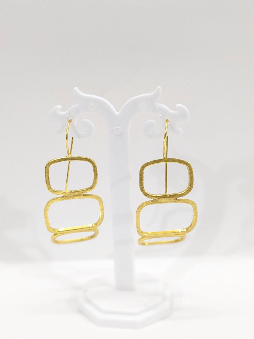 Brass gold plated Golden Cascade Earrings