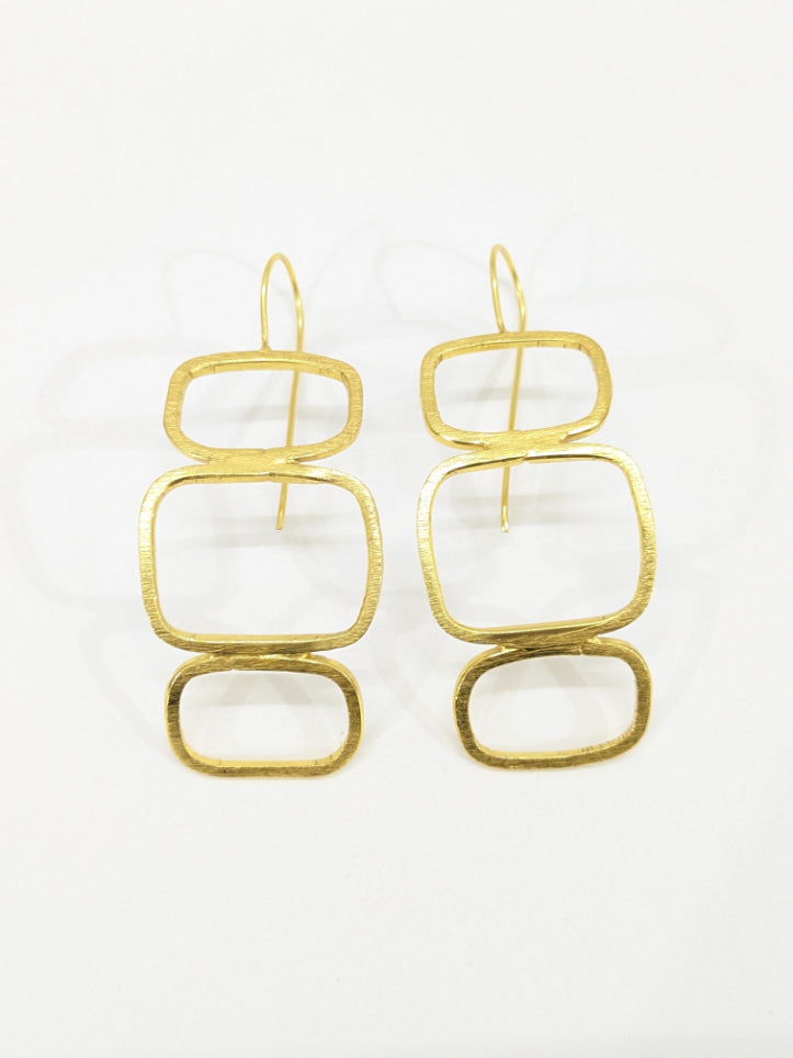 Brass gold plated Golden Cascade Earrings
