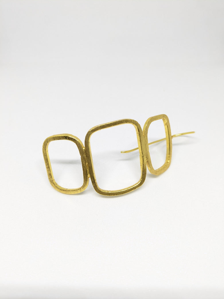 Trikaya Shape 18K Gold-Plated Brass Earrings