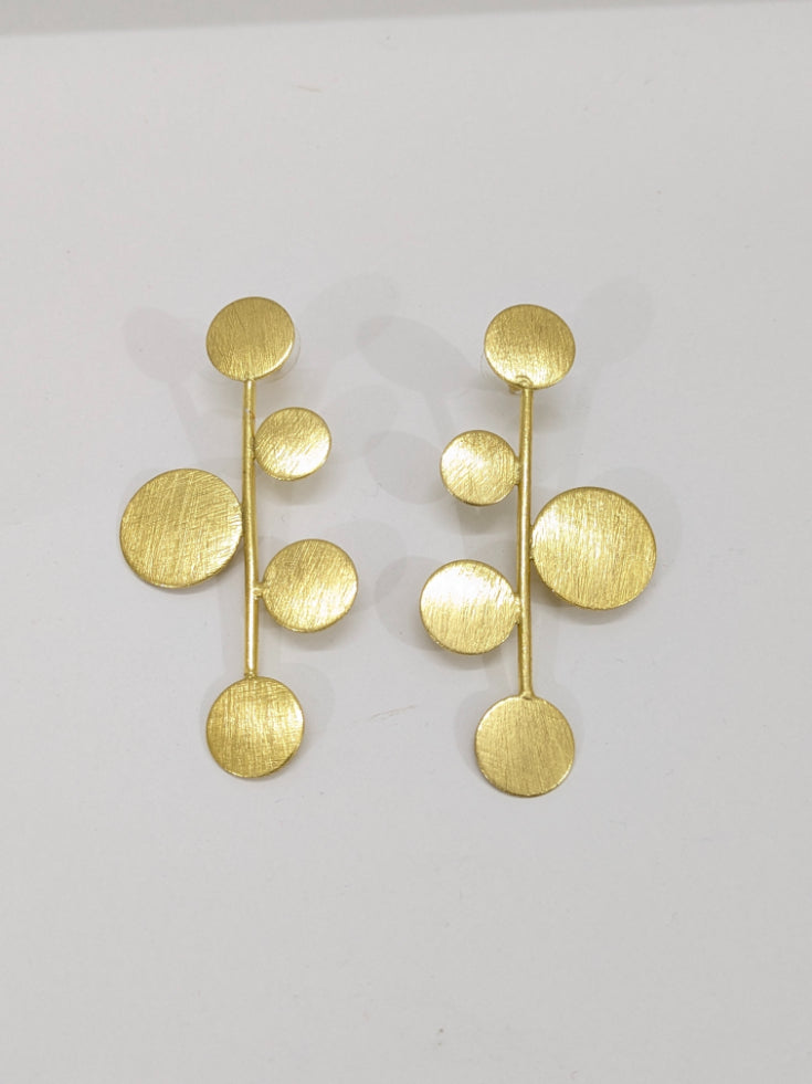 Brass gold plated statement Orbit stud Earrings