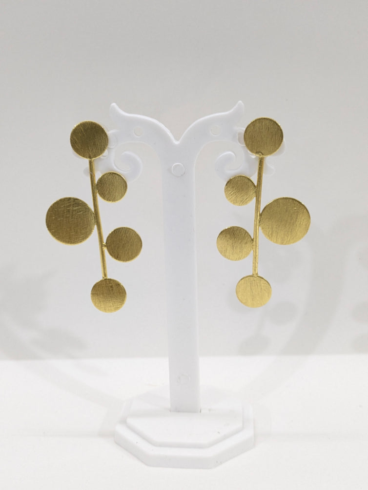 Brass gold plated statement Orbit stud Earrings