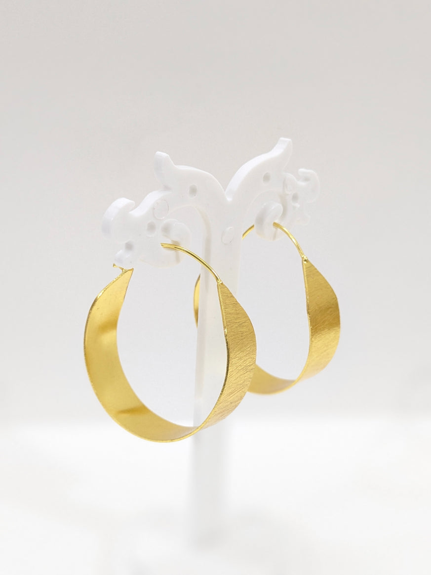 Brass Elegant Curves Hoop earring with gold plating