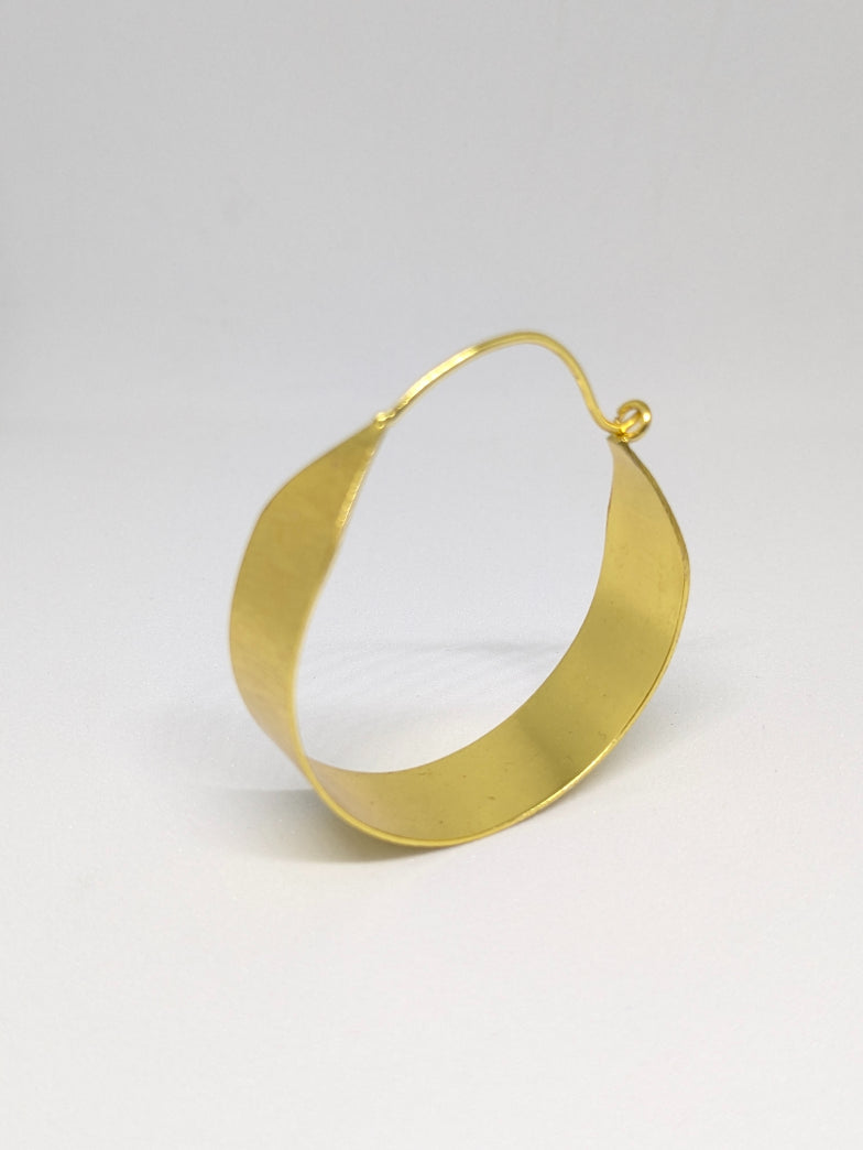 Brass Elegant Curves Hoop earring with gold plating