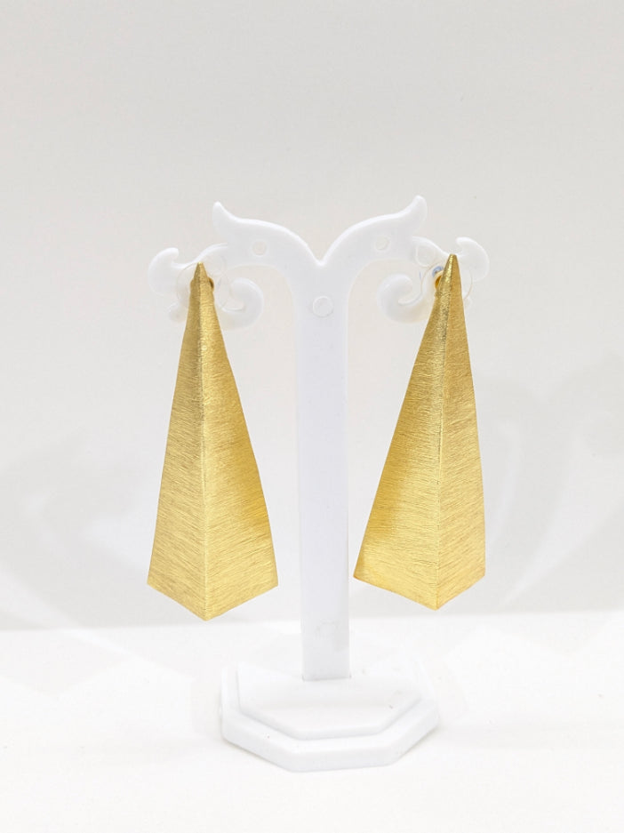 Brass gold plated Prism Stud Earrings