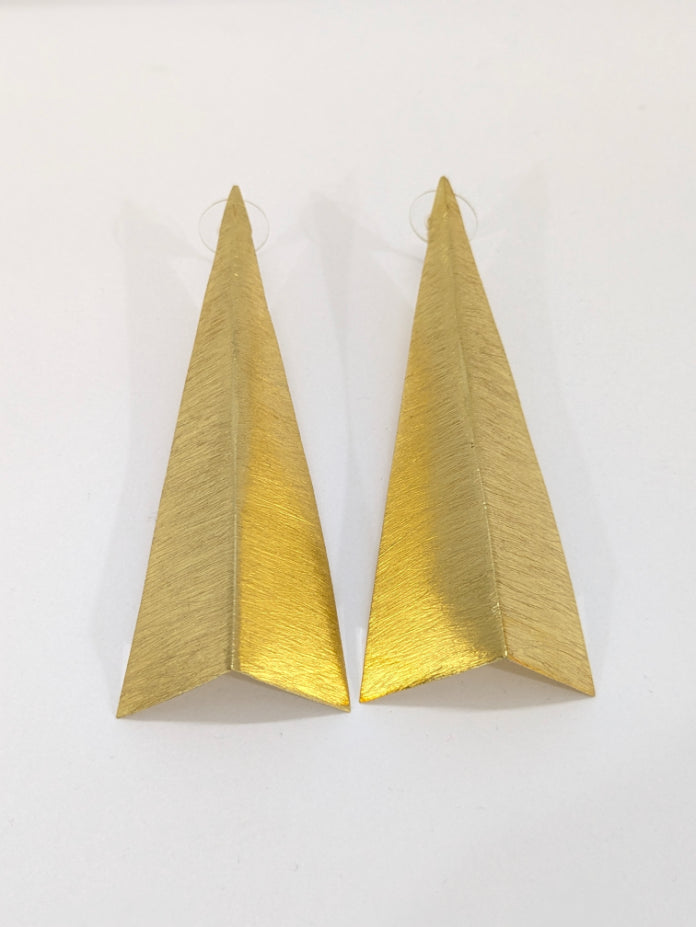 Brass gold plated Prism Stud Earrings