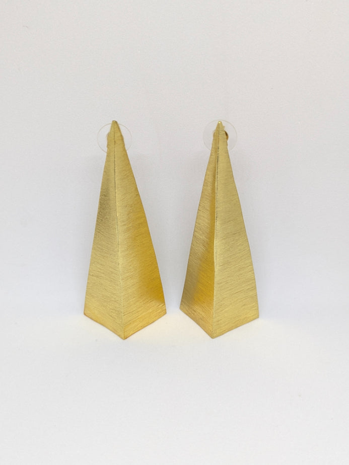 Brass gold plated Prism Stud Earrings