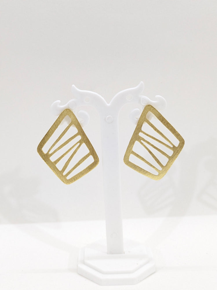 Brass Gold plated Quad stud earrings