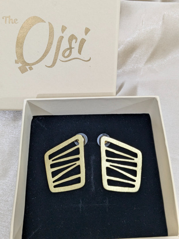 Brass Gold plated Quad stud earrings