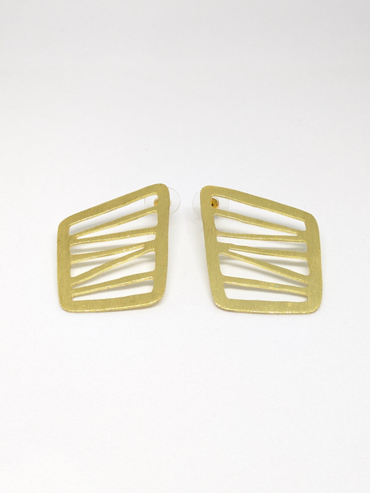 Brass Gold plated Quad stud earrings