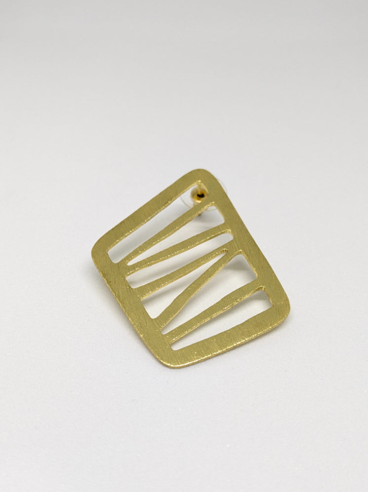 Brass Gold plated Quad stud earrings