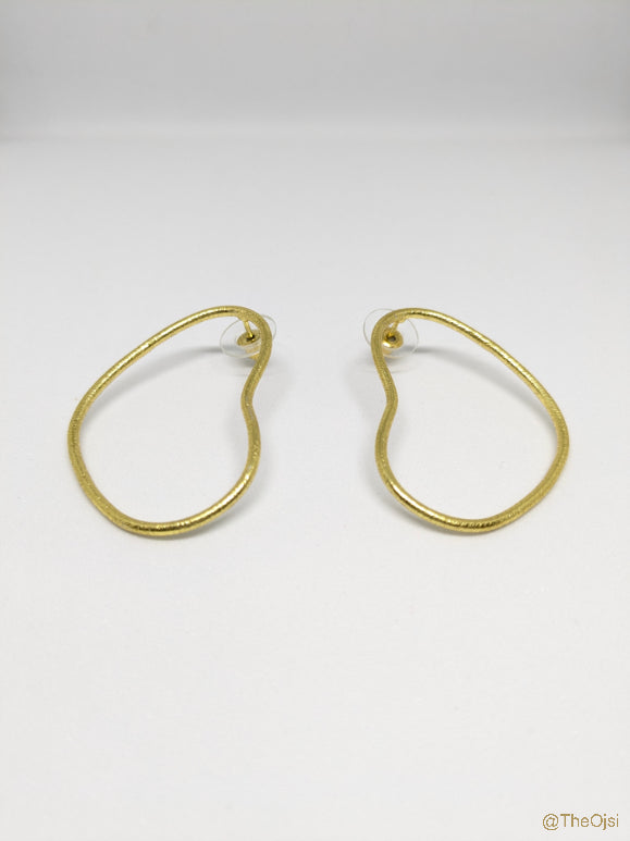 Golden Hearts brass stud earrings