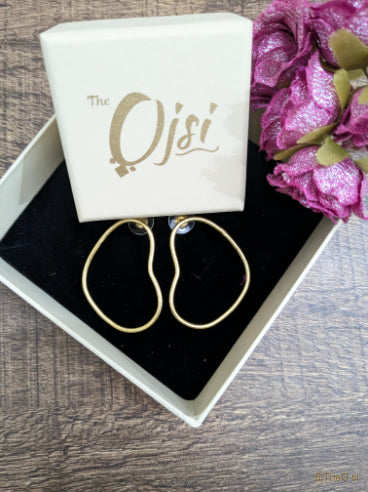 Golden Hearts brass stud earrings