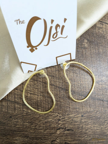 Golden Hearts brass stud earrings