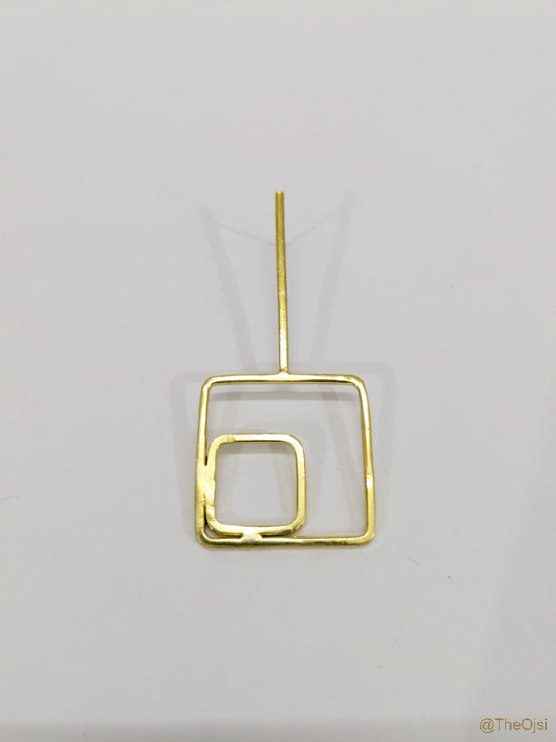 Golden Nexus Drop Brass earrings