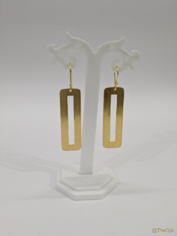 Golden Frame Dangles Brass earrings