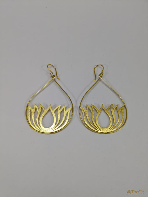 Golden Lotus drops earrings