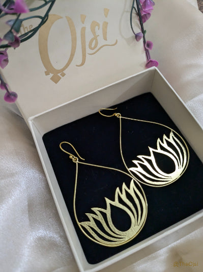 Golden Lotus drops earrings